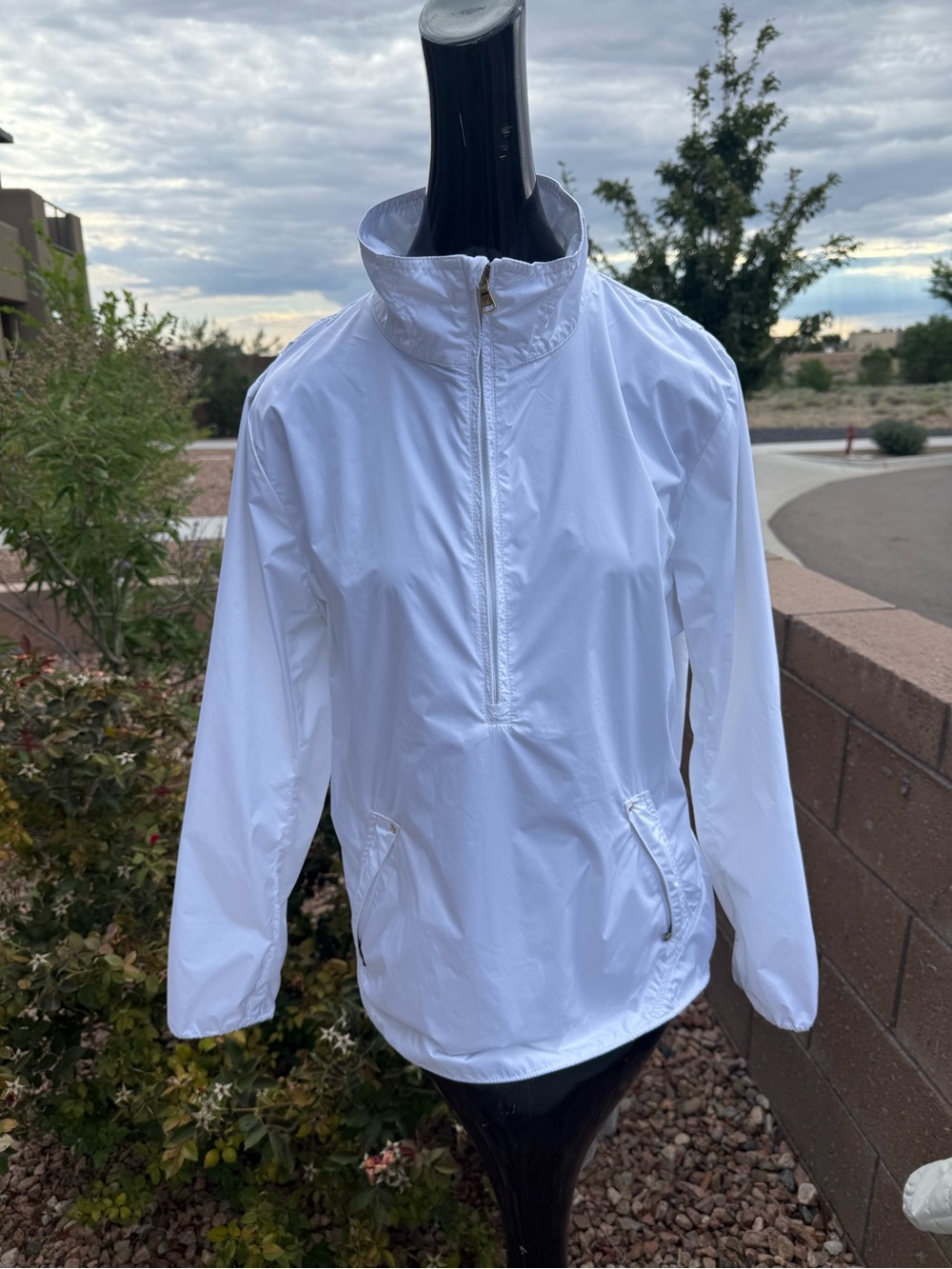 Ralph Lauren Golf White Half-Zip Anorak Pullover Windbreaker Jacket MEDIUM Women